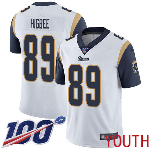 Los Angeles Rams Limited White Youth Tyler Higbee Road Jersey NFL Football #89 100th Season Vapor Untouchable